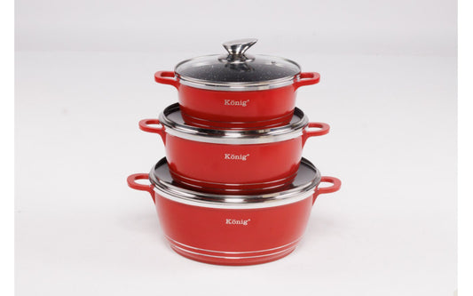 KONIG set šerpi 24/26/28 cm – granitni premium set (3 kom)