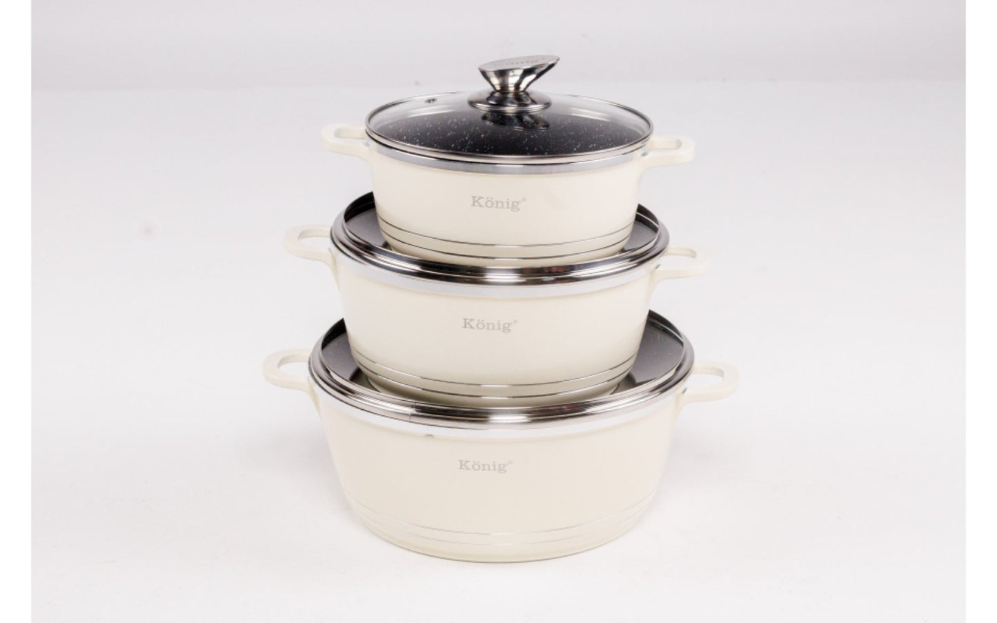 KONIG set šerpi 24/26/28 cm – granitni premium set (3 kom)