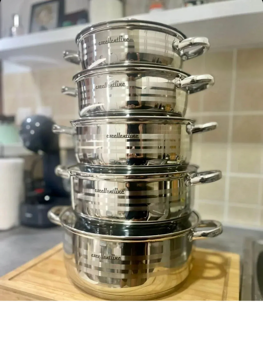 Excellent Line EL-LP5 set posuđa – inox set sa duplim dnom (10 delova)